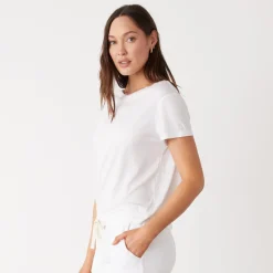Tees*MONROW Cotton Modal Vintage Crew WHITE