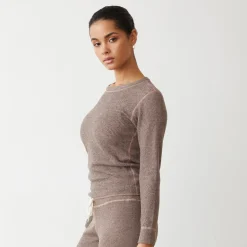 Long Sleeve*MONROW Cozy Heather Thermal Long Sleeve PECAN