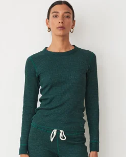 Sets|Long Sleeve*MONROW Cozy Heather Thermal Long Sleeve FOREST