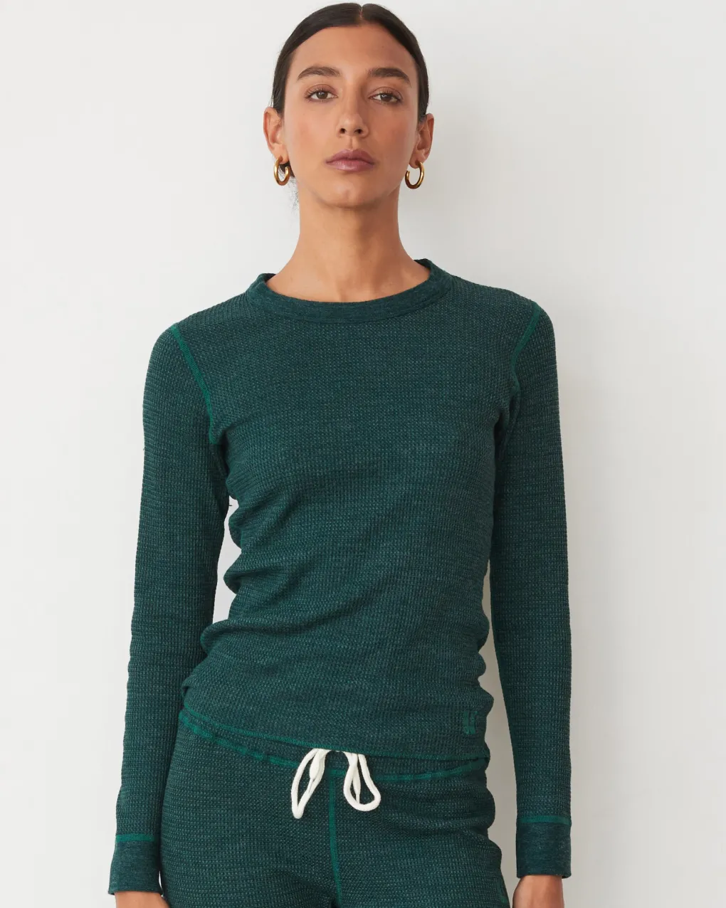 Sets|Long Sleeve*MONROW Cozy Heather Thermal Long Sleeve FOREST