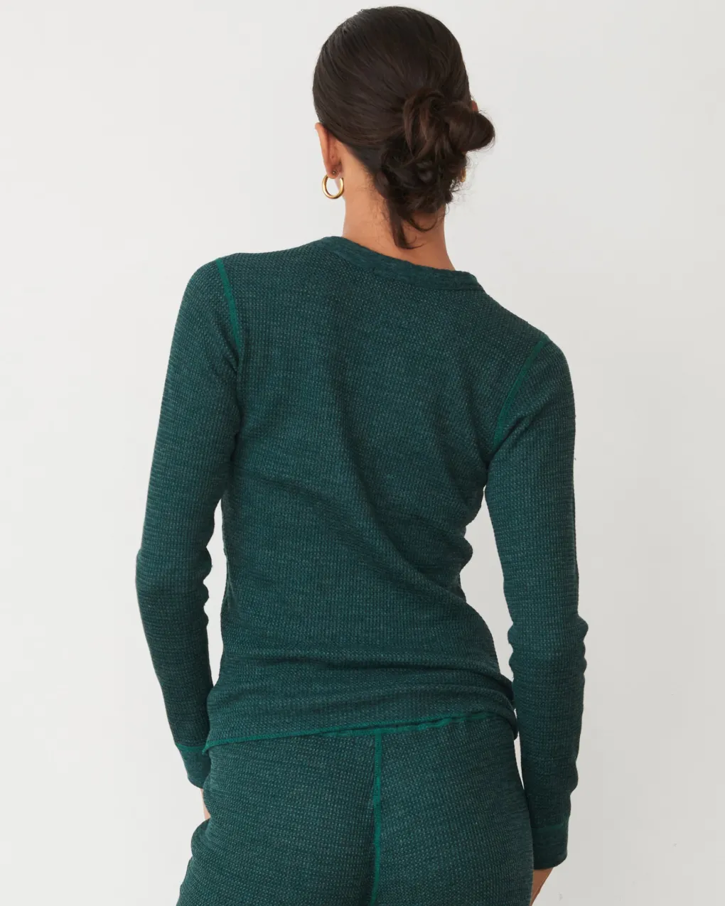 Sets|Long Sleeve*MONROW Cozy Heather Thermal Long Sleeve FOREST