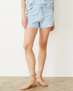 Shorts*MONROW Crochet Knit Short SOFTBLUE