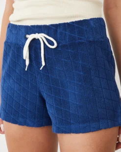 Terry|Shorts*MONROW Diamond Terry Cloth Vintage Short NAVY