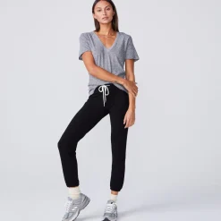 Tees*MONROW Fitted V Neck Tee - Color GRANITE