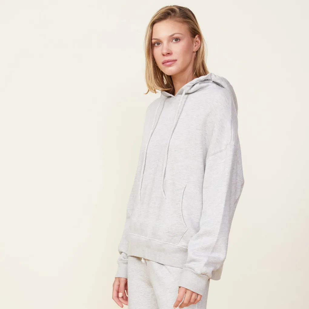 Hoodies*MONROW Fleece Slouchy Pullover Hoody HEATHERGREY