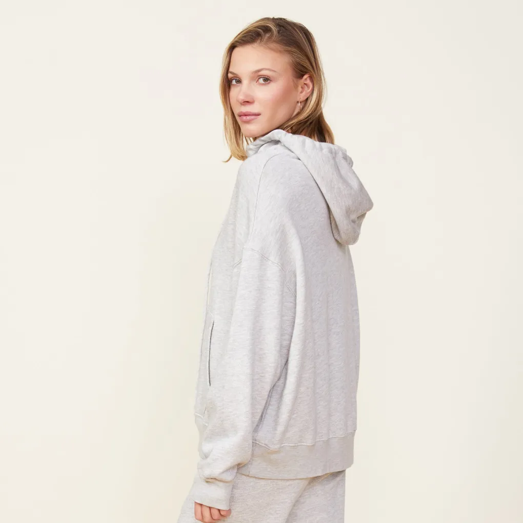 Hoodies*MONROW Fleece Slouchy Pullover Hoody HEATHERGREY