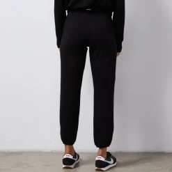 Sweats*MONROW French Terry Crop Elastic Waist Sweat BLACK