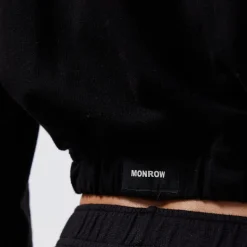 Terry|Hoodies*MONROW French Terry Crop Hoody BLACK