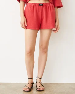 Terry|Shorts*MONROW French Terry Gym Short CHERRY
