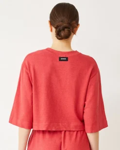 Terry|Tees*MONROW French Terry Oversized Tee CHERRY