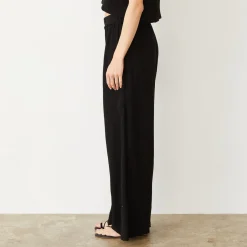 Pants*MONROW Gauze Wide Leg Cargo BLACK