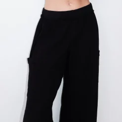 Pants*MONROW Gauze Wide Leg Cargo BLACK