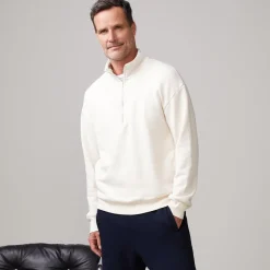 Mens Sale|Men's Sale*MONROW Half Zip Sweatshirt OFFWHITE