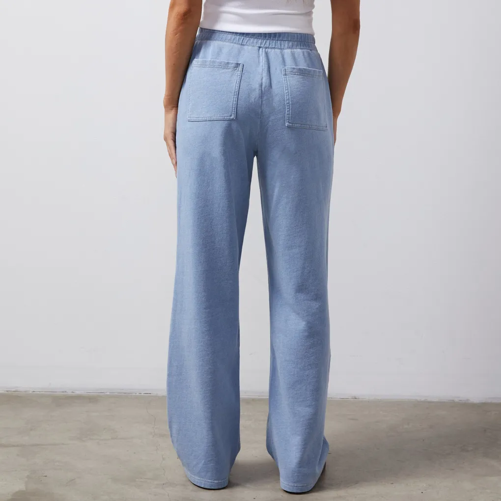 Pants*MONROW Indigo French Terry Pocket Pant LIGHTWASH