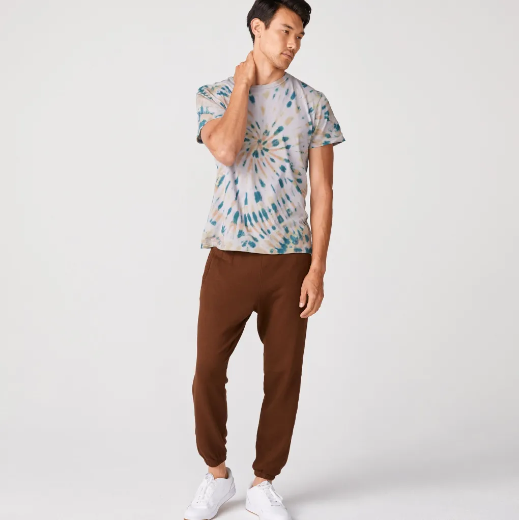 Men's Tops|Mens Sale*MONROW Kaleidoscope Tie Dye Relaxed Crew VINTAGEBLACK
