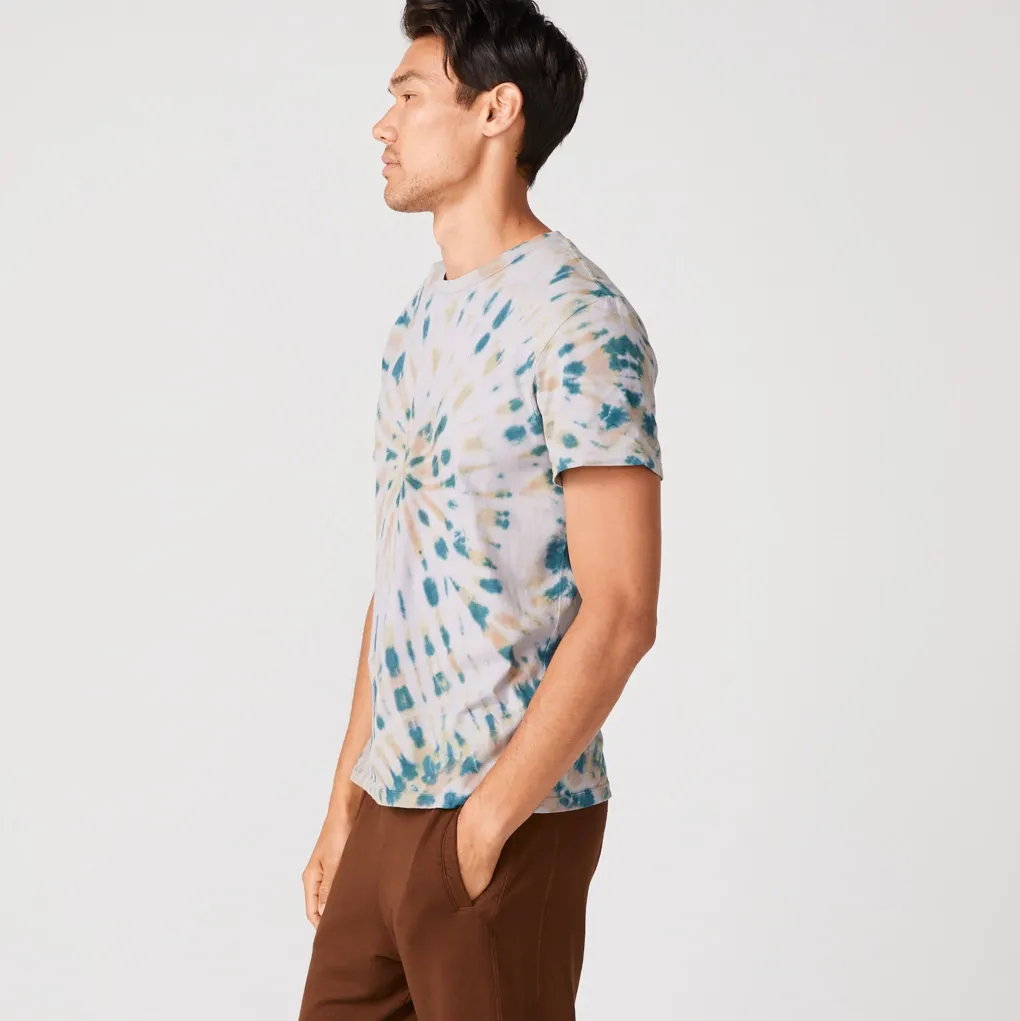 Men's Tops|Mens Sale*MONROW Kaleidoscope Tie Dye Relaxed Crew VINTAGEBLACK