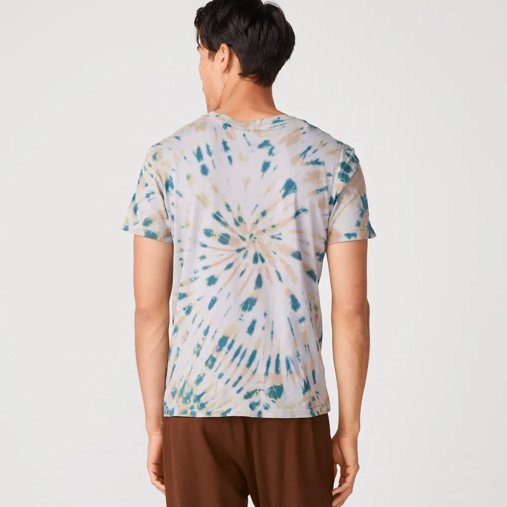Men's Tops|Mens Sale*MONROW Kaleidoscope Tie Dye Relaxed Crew VINTAGEBLACK
