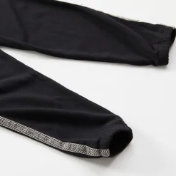 Kids*MONROW Kids Chevron Trim Elastic Waist Sweats BLACK