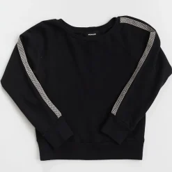 Kids*MONROW Kids Chevron Trim Raglan Sweatshirt BLACK