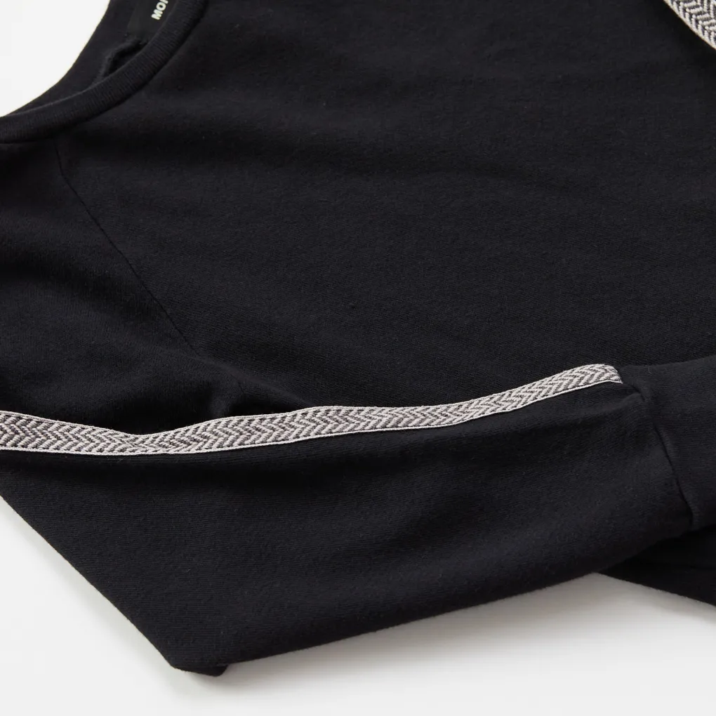 Kids*MONROW Kids Chevron Trim Raglan Sweatshirt BLACK