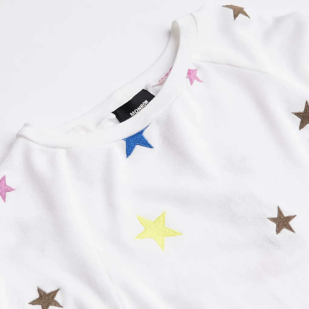 Kids*MONROW Kids Embroidered Color Stars Raglan NATURAL