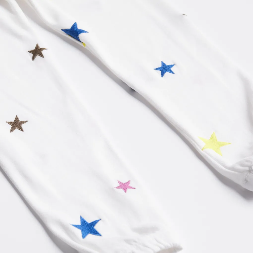 Kids*MONROW Kids Embroidered Color Stars Elastic Waist Sweats NATURAL