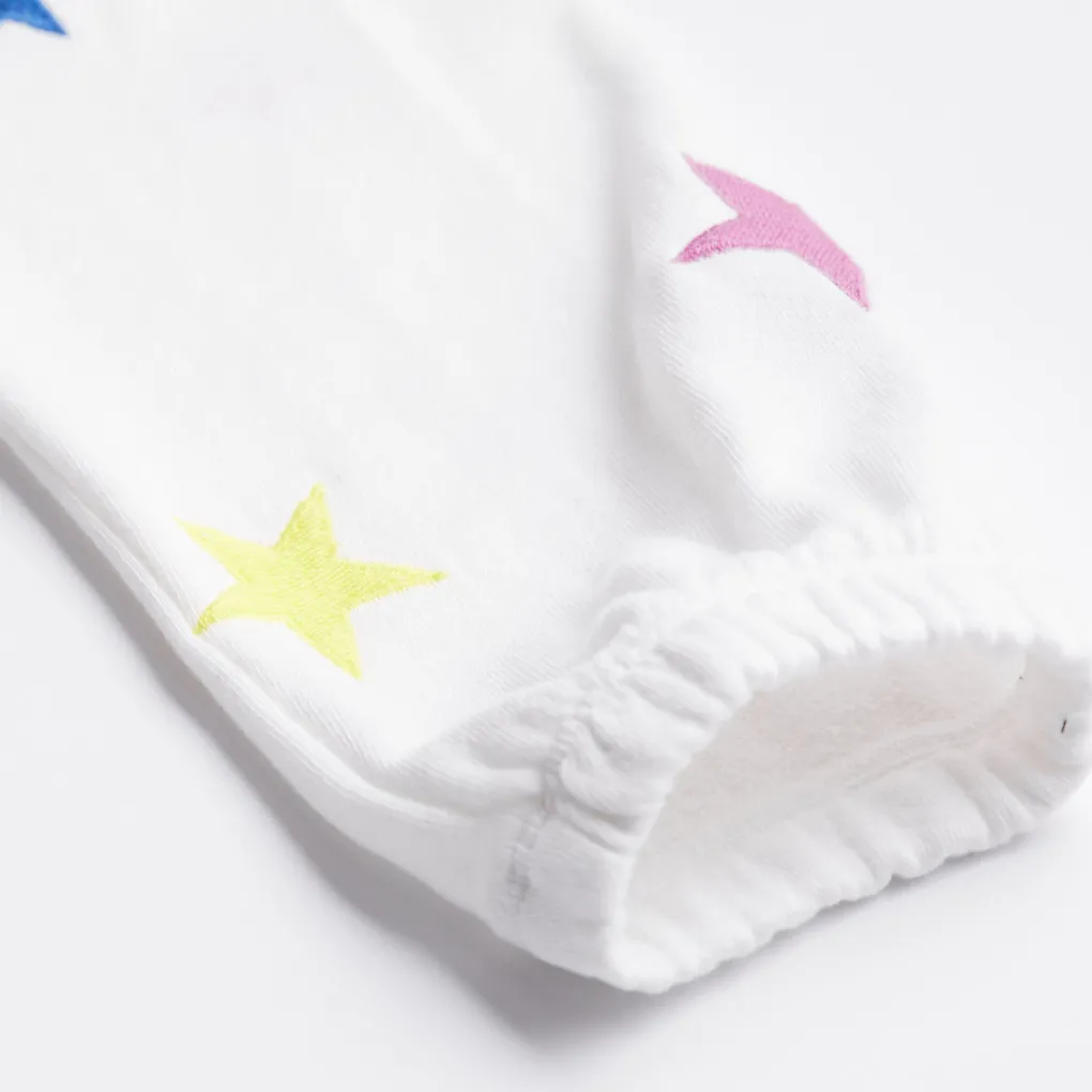 Kids*MONROW Kids Embroidered Color Stars Elastic Waist Sweats NATURAL