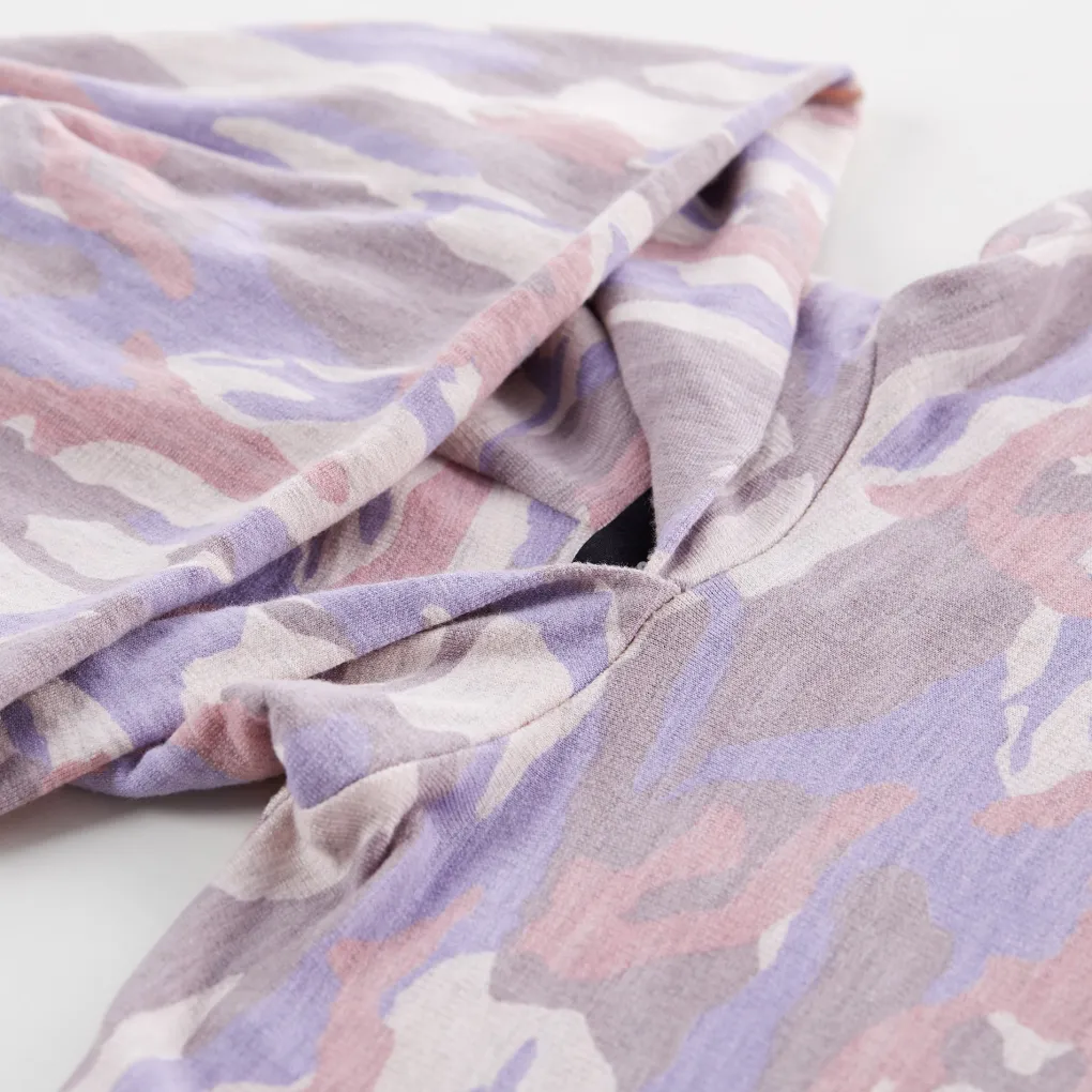 Kids*MONROW Kids Supersoft Camo Pullover Hoody PETALPINK