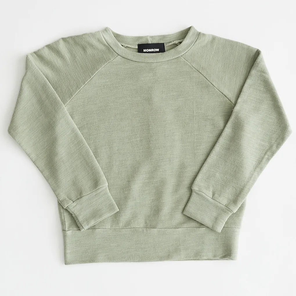 Kids*MONROW Kids Supersoft Raglan LIGHTOLIVE