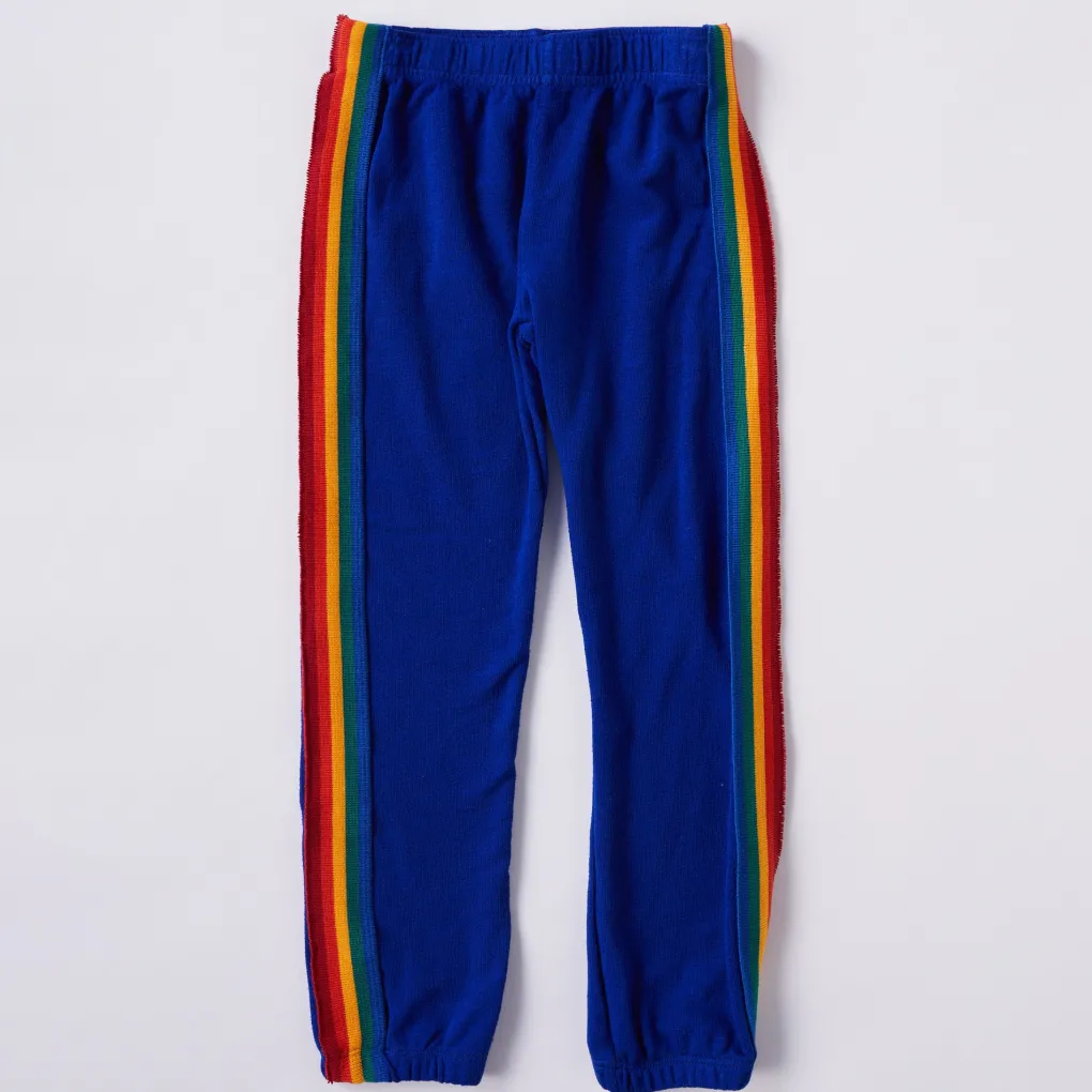 Kids*MONROW Kids Supersoft Rainbow Stripe Sweats ELECTRICBLUE
