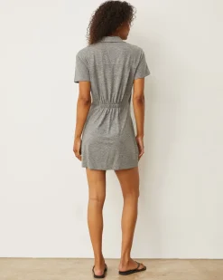 Dresses*MONROW Knit Wrap Dress GRANITE
