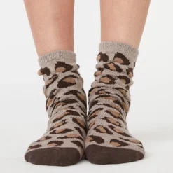 Socks|Accessories*MONROW Leopard Calf Socks ICEDCOFFEE