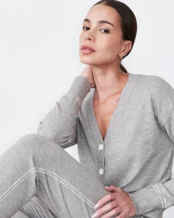 Soft Knit|Travel Essentials*MONROW Lightknit Cardigan HEATHERGREY