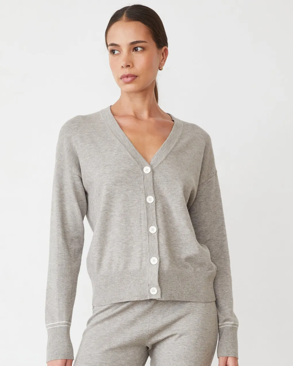Soft Knit|Travel Essentials*MONROW Lightknit Cardigan HEATHERGREY