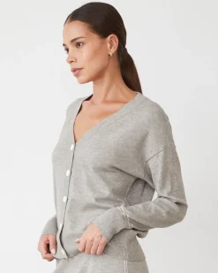 Soft Knit|Travel Essentials*MONROW Lightknit Cardigan HEATHERGREY