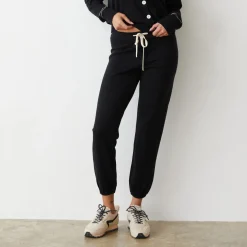 Soft Knit|Travel Essentials*MONROW Lightknit Contrast Stitch Vintage Sweat BLACK