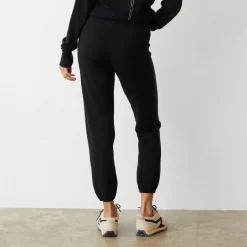 Soft Knit|Travel Essentials*MONROW Lightknit Contrast Stitch Vintage Sweat BLACK