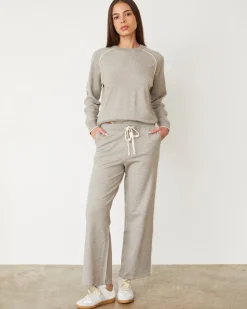 Soft Knit|Travel Essentials*MONROW Lightknit Pant With Contrast Piping HEATHERGREY