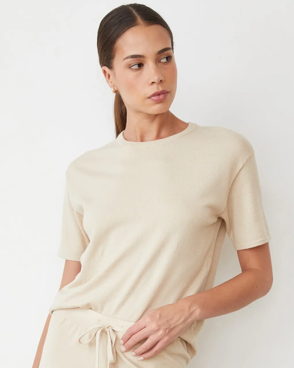 Soft Knit|Sets*MONROW Light Soft Knit Basic Tee SAND