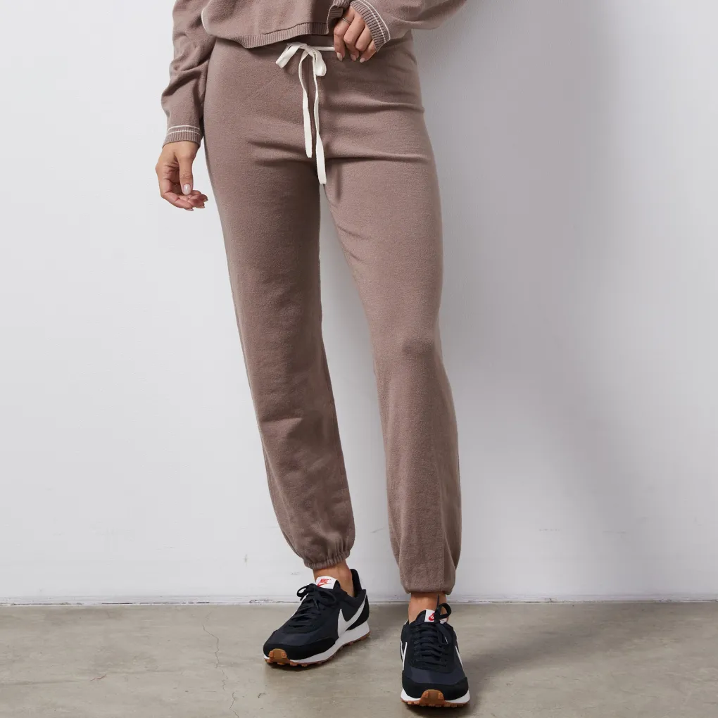Soft Knit|Sweats*MONROW Light Soft Knit Contrast Stitch Vintage Sweat PECAN
