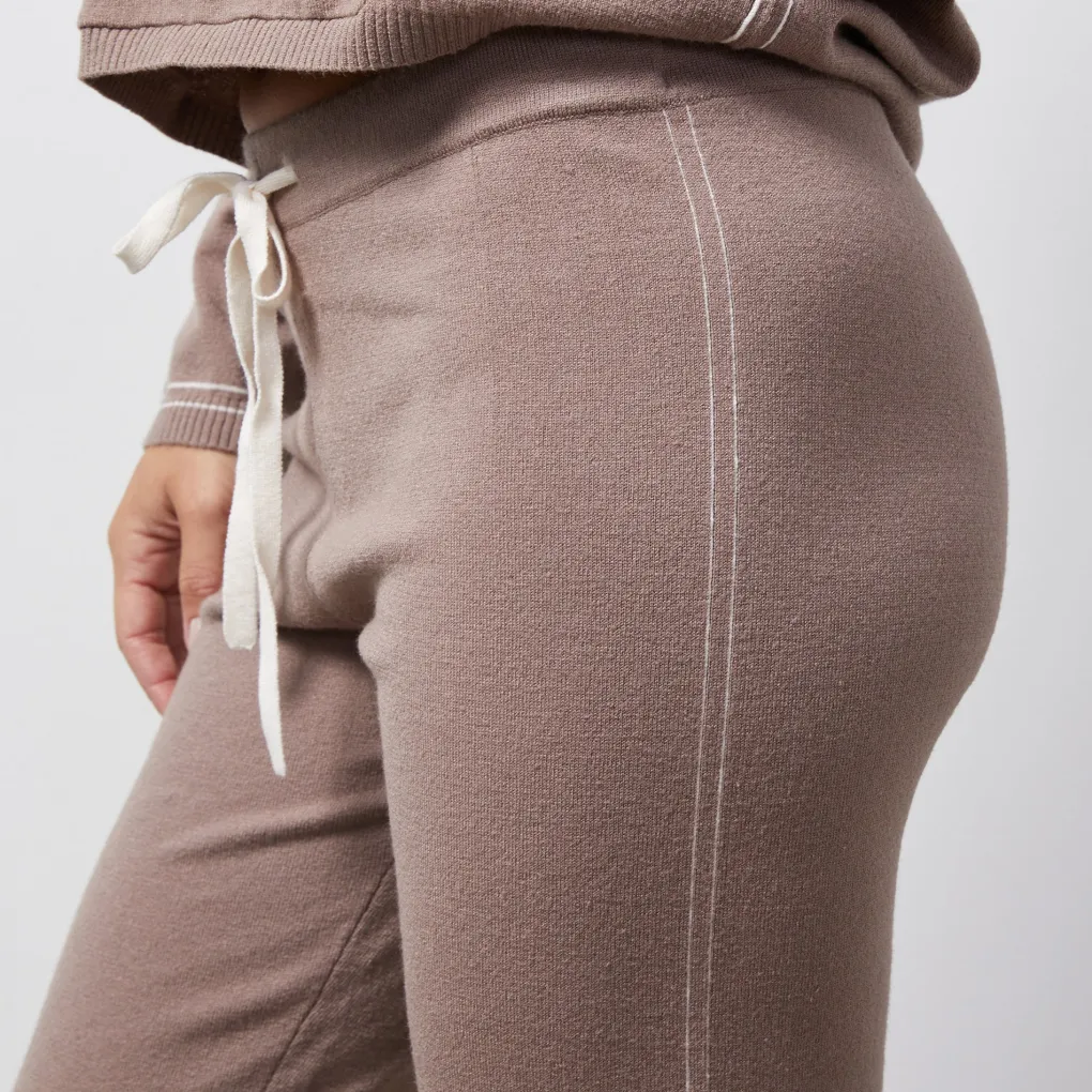 Soft Knit|Sweats*MONROW Light Soft Knit Contrast Stitch Vintage Sweat PECAN
