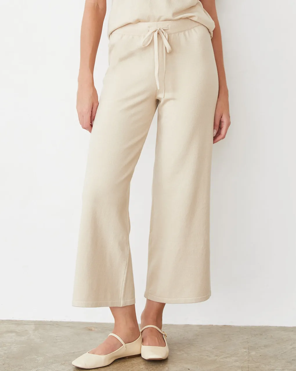 Soft Knit|Sets*MONROW Light Soft Knit Crop Lounge Pant SAND