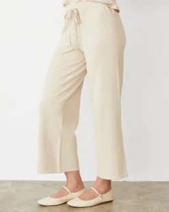 Soft Knit|Sets*MONROW Light Soft Knit Crop Lounge Pant SAND