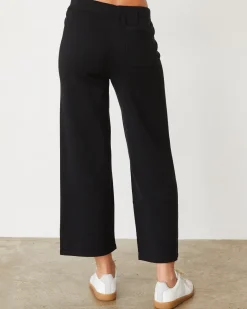 Soft Knit|Sweats*MONROW Light Soft Knit Crop Lounge Pant BLACK