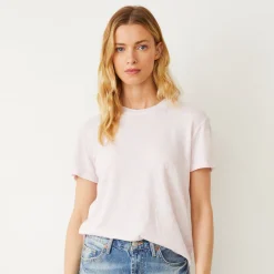 Tees*MONROW Linen Jersey Basic Crew Neck Tee PINKPEARL