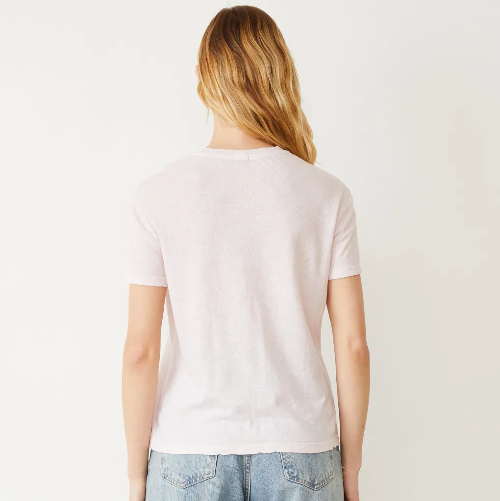 Tees*MONROW Linen Jersey Basic Crew Neck Tee PINKPEARL