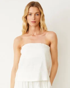 Tanks*MONROW Linen Tube Tank PEARL