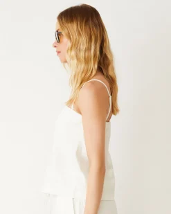 Tanks*MONROW Linen Tube Tank PEARL