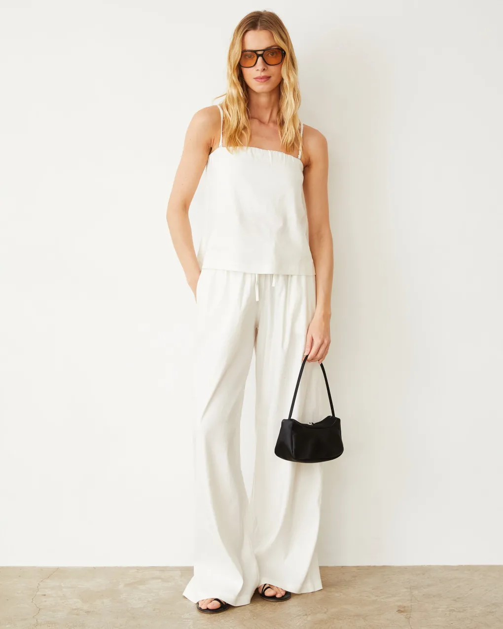 Tanks*MONROW Linen Tube Tank PEARL