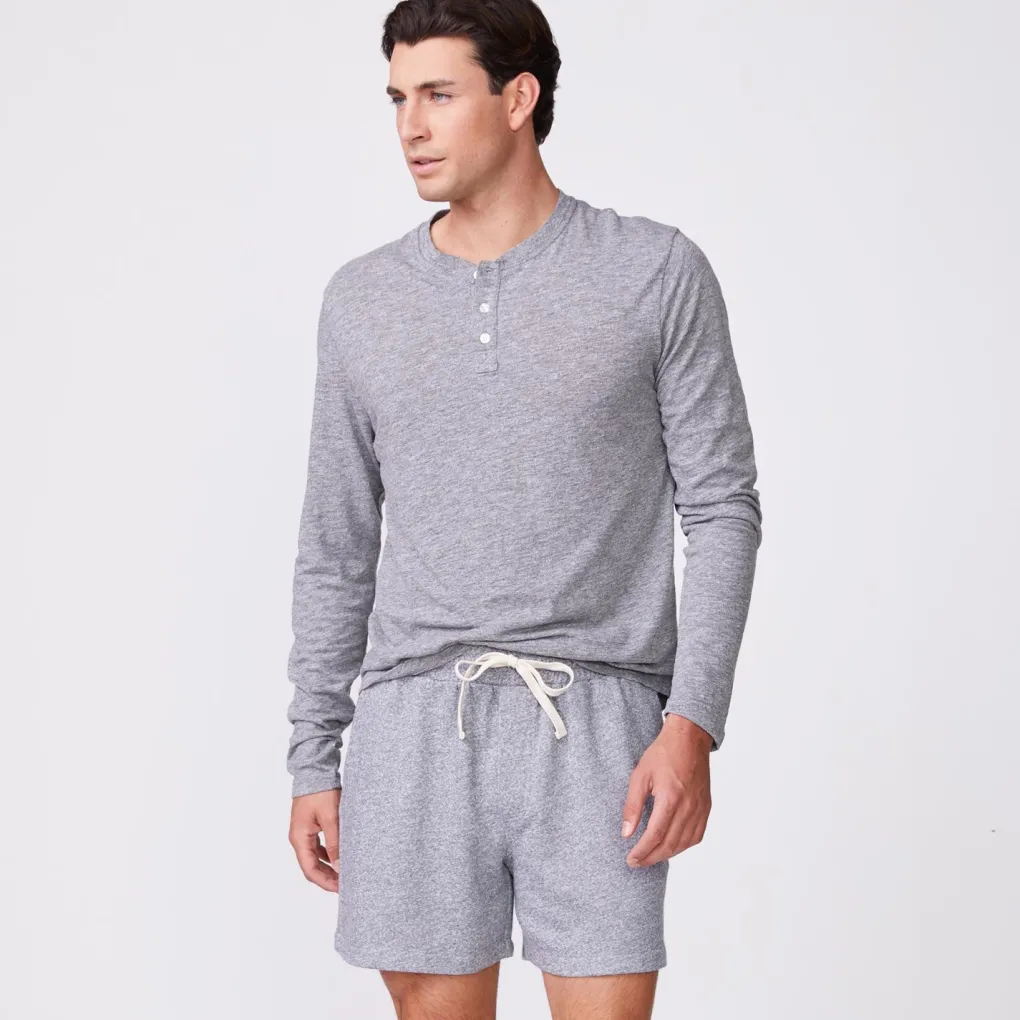Men's Tops|Mens Sale*MONROW Long Sleeve Henley GRANITE